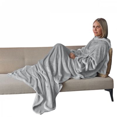 Couverture Polaire VIVEZEN Avec Manches Et Poche - 140x210 Cm - Plaid Integral Adultes - Polyester
