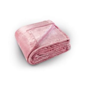 Couverture polaire unie "PILONGA" (180x220 cm - Rose Clair)