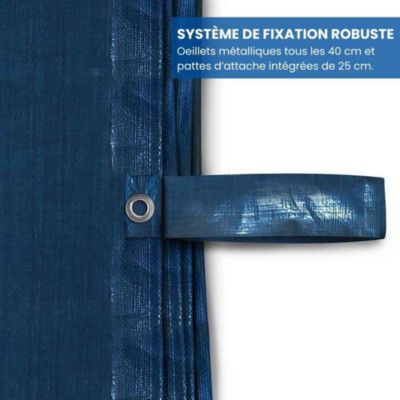 Bâche De Protection Rectangulaire 4x2m Pour Piscine - étanche, Résistante Aux UV, Idéale Pour été Et Hiver - 9
