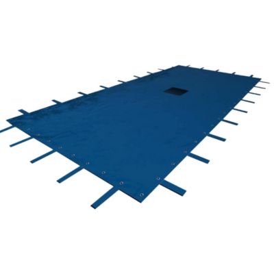 Couverture protection et hivernage pour piscine rectangulaire avec filet d'écoulement - Anti-UV