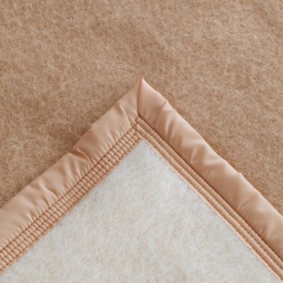 Couverture pure laine vierge Woolmark 500g/m² VOLTA 220x240 cm Marron Sable
