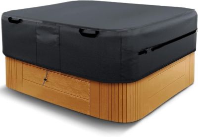 Couverture rectangulaire pour spa et bain a remous en tissu Oxford 600D protection etanche contre UV et vent