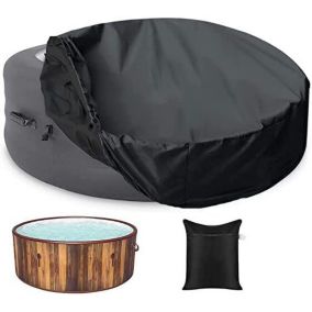 Couverture Spa Imperméable - Protection Bain à remous avec Protection UV + Housses Anti-poussière