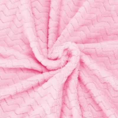 Couverture - SPRINGOS - Zigzag - 130 x 180 cm - Polyester - Rose bébé