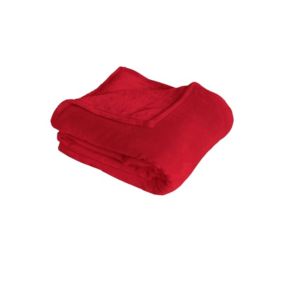 Couverture unie en molleton (180x220 cm - Rouge)