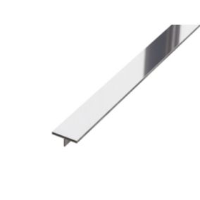 Couvre-joint profilé décoratif Ts Ilcom en inox rectifié Argent poli - 15mm x 2700mm x 0,65 ep.