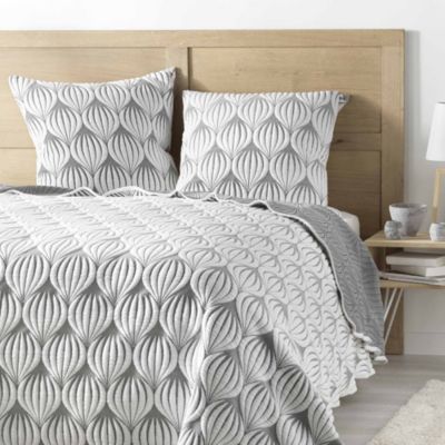 Couvre-lit 2 personnes matelassé 220x240 + taies jersey microfibre Faustine