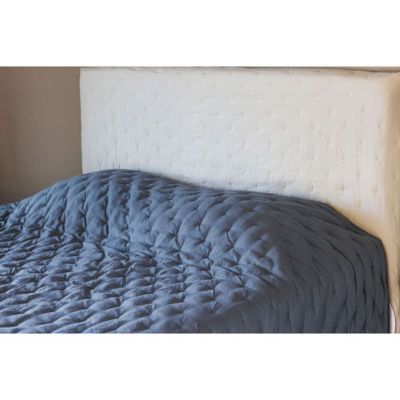 Couvre lit matelassé microfibre lavée "Céleste" toutes dimensions Vent du sud - 240x260 - Céleste Nacre