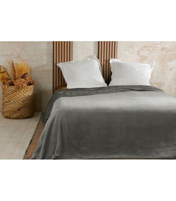 Couvre lit velours gaufré - 180x240cm - Gris