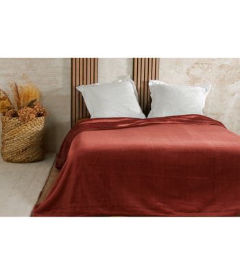 Couvre lit velours gaufré - 180x240cm - Terre cuite