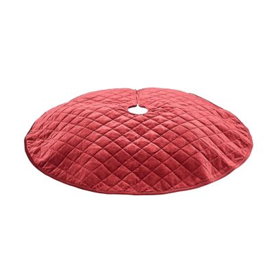 Couvre-pied pour sapin en velours rouge diamètre 99cm