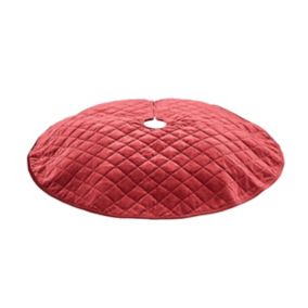 Couvre-pied pour sapin en velours rouge diamètre 99cm