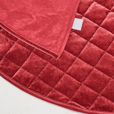 Couvre-pied pour sapin en velours rouge diamètre 99cm