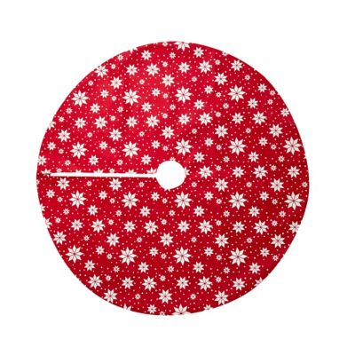 Couvre-pied pour sapin rouge avec étoiles blanches