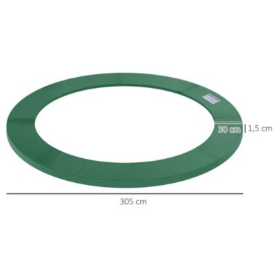 Couvre-ressort trampoline dia. 305 cm PVC PE haute densité rembourrage 15 mm vert