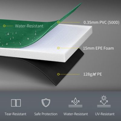 Couvre-ressort trampoline dia. 305 cm PVC PE haute densité rembourrage 15 mm vert