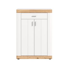Coventry - meuble à chaussures - blanc et bois - 73x104 cm - Best Mobilier