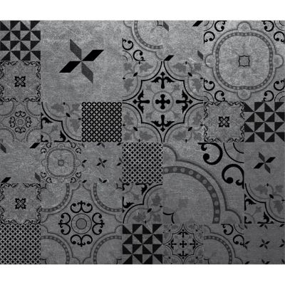 Crédence adhésive carrée effet métal en aluminium Noir, L. 20 x l. 20 x H. 0.3 cm, MÉTAL