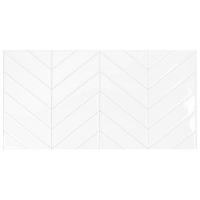 Crédence Adhésive Cuisine et Salle de Bain x2 - Carrelage Mural Smart Tiles, Blanc - 57,3 x 29,41cm