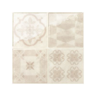 Crédence Adhésive Cuisine et Salle de Bain x4 - Carrelage Mural Smart Tiles, Beige - 22,86 x 22,86cm