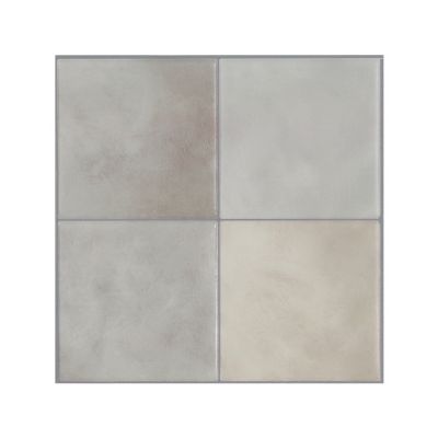 Crédence Adhésive Cuisine et Salle de Bain x4 - Carrelage Mural Smart Tiles, Beige et Gris - 22,86 x 22,86cm