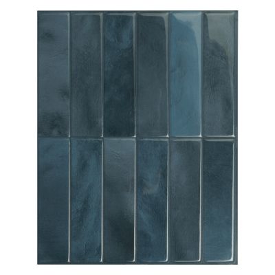 Crédence Adhésive Cuisine et Salle de Bain x4 - Carrelage Mural Smart Tiles, Bleu - 29,03 x 22,86cm