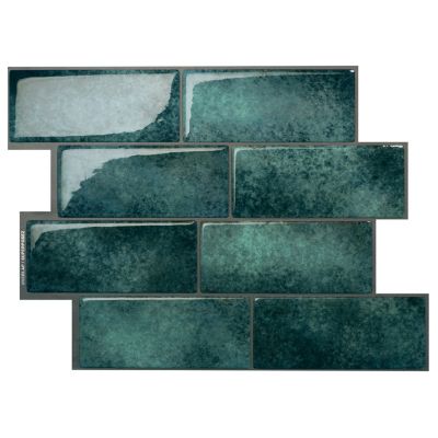 Crédence Adhésive Cuisine et Salle de Bain x4 - Carrelage Mural Smart Tiles, Bleu et Vert - 29,36 x 21,29cm