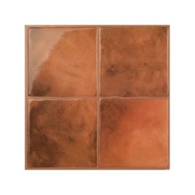 Crédence Adhésive Cuisine et Salle de Bain x4 - Carrelage Mural Smart Tiles, Marron - 22,86 x 22,86cm