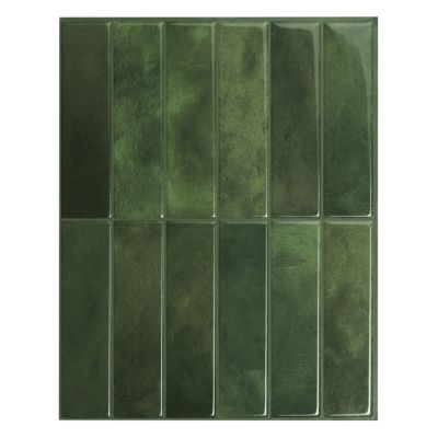 Crédence Adhésive Cuisine et Salle de Bain x4 - Carrelage Mural Smart Tiles, Vert - 29,03 x 22,86cm
