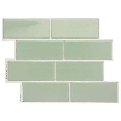 Crédence Adhésive Cuisine et Salle de Bain x4 - Carrelage Mural Smart Tiles, Vert - 29,36 x 21,29cm