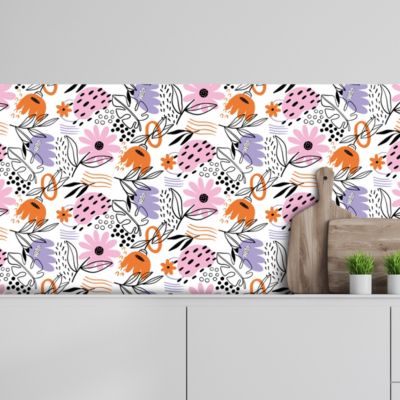 Crédence adhésive déco florale 50x100 cm