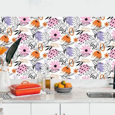 Crédence adhésive déco florale 50x100 cm