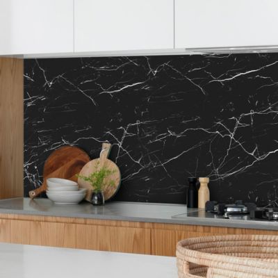 Crédence adhésive effet marbre noir 40x200 cm