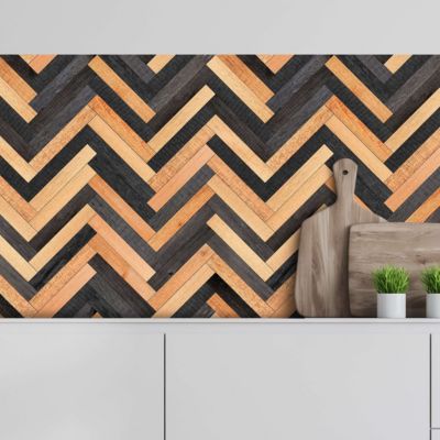 Crédence adhésive effet parquet bois 003 50x300cm