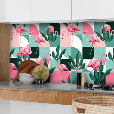 Crédence adhésive flamant rose 30x70 cm