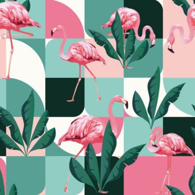 Crédence adhésive flamant rose 30x70 cm