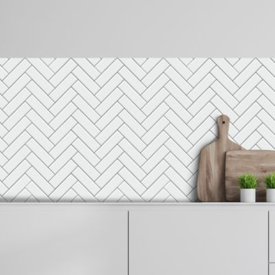 Crédence adhésive imitation brique blanche 40X200cm
