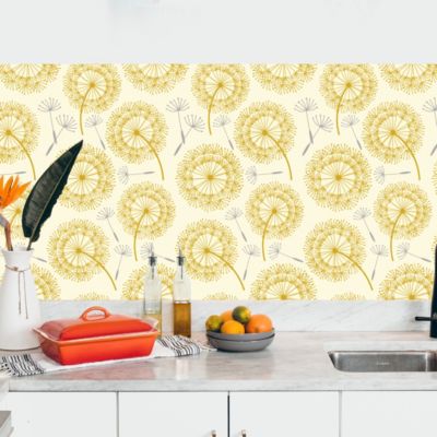 Crédence adhésive pissenlit jaune orange 50x400 cm