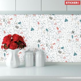 Crédence Adhésive Terrazzo Aqua 100 x 50 cm