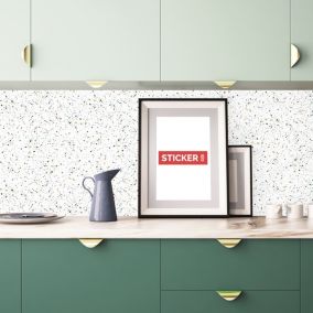 Crédence Adhésive Terrazzo Vert Jaune 100 x 40 cm