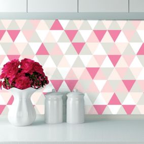 Crédence à coller Triangle Rose 100 x 60 cm