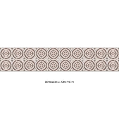 Crédence cuisine adhésive en vinyle effet mosaïque rouge, 200 x 40 cm, design raccordable