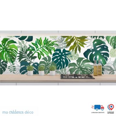 Crédence cuisine Dessin végétation 2 -Alu composite- L 180 cm x H 60 cm ...