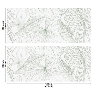 Crédence cuisine en aluminium floral vert 240x50 cm (en 2 bandeaux)