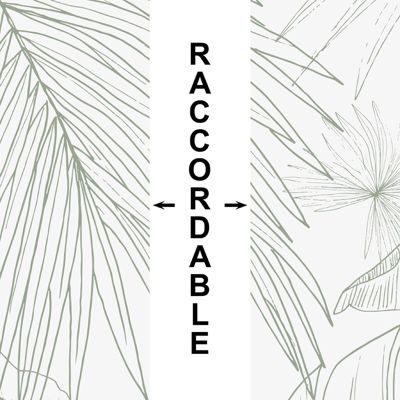 Crédence cuisine en aluminium floral vert 240x50 cm (en 2 bandeaux)