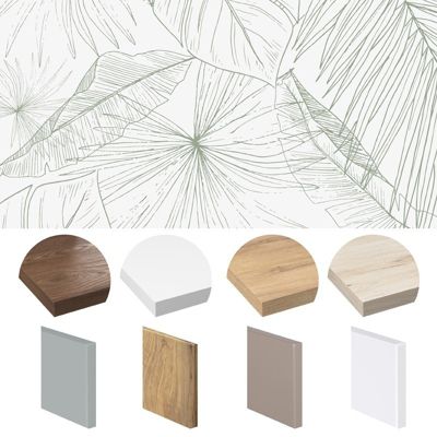 Crédence cuisine en aluminium floral vert 240x50 cm (en 2 bandeaux)