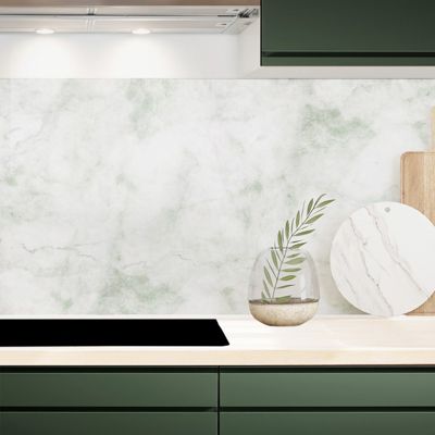 Crédence cuisine en aluminium - marbre vert - 360x50 cm (en 3 bandeaux)
