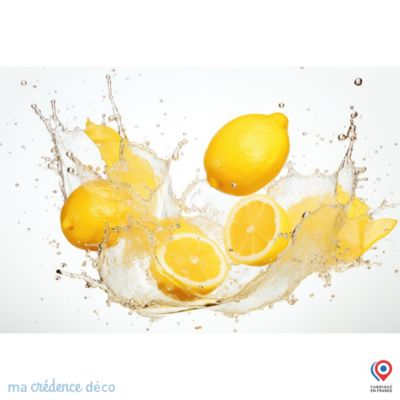 Crédence cuisine fond de hotte Bain de citrons 2 - Verre trempé - L 70 cm x H 60 cm - MaCrédenceDéco