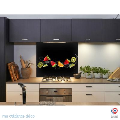 Crédence cuisine fond de hotte Bain de fruits 4 - Verre trempé - L 90 cm x H 70 cm - MaCrédenceDéco