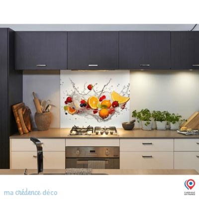 Crédence cuisine fond de hotte Bain de fruits 6 - Verre trempé - L 90 cm x H 50 cm - MaCrédenceDéco